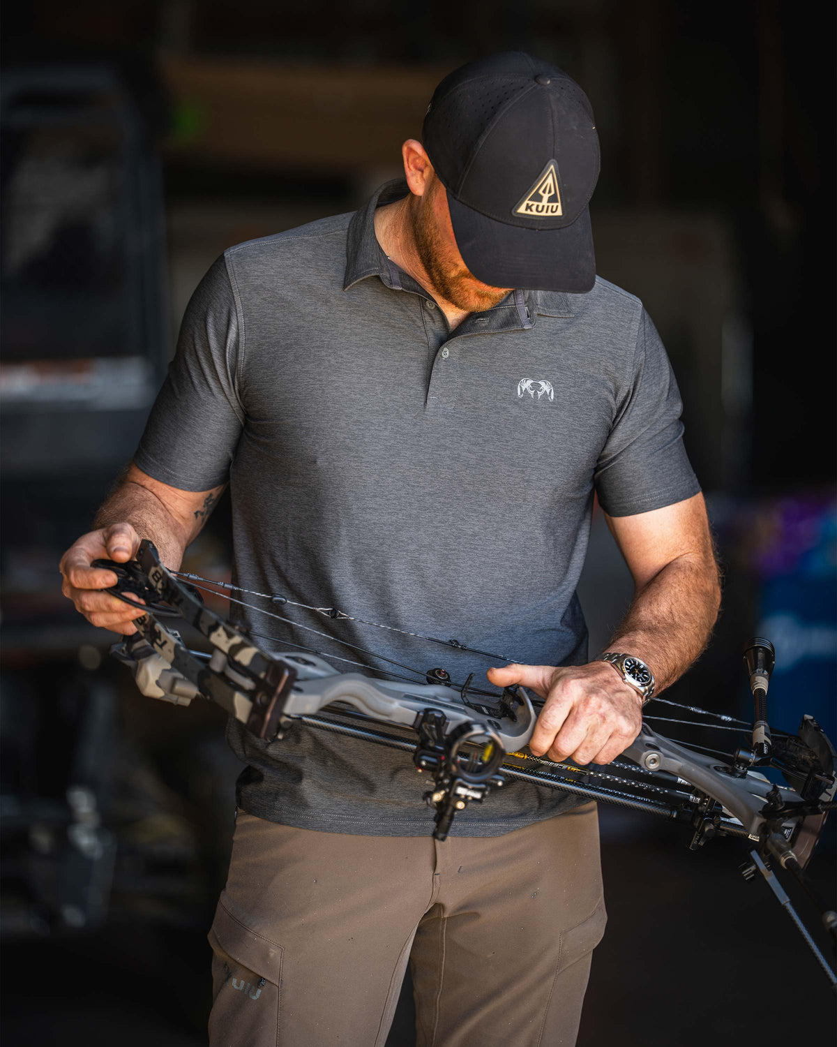 KUIU Performance Polo | Heather Black