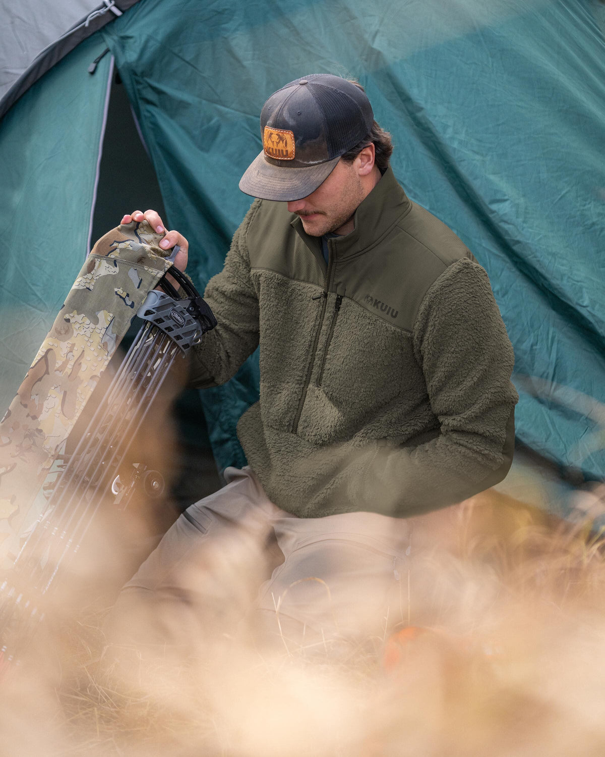 Sherpa Fleece Zip Pullover | Arctic Shadow Tonal