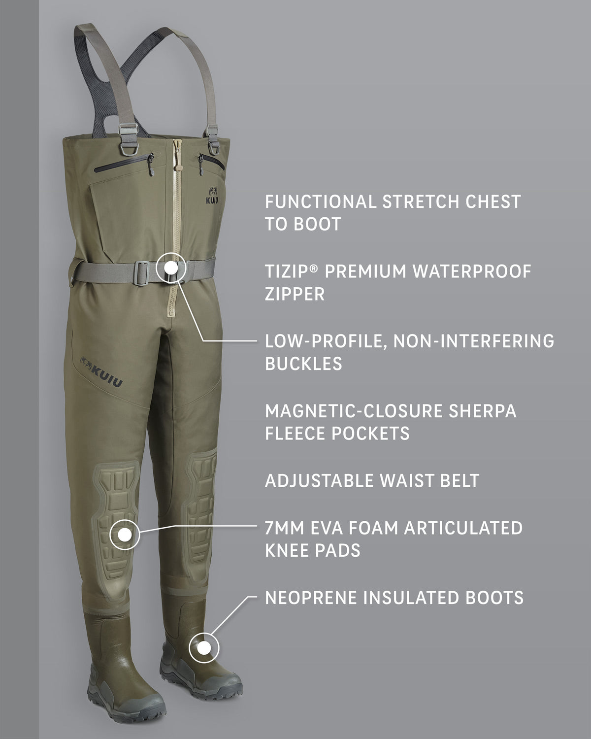 KUIU PRO HD Flex Zip Wader | Veros