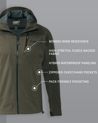 Axis Hybrid Hooded Jacket | Verde